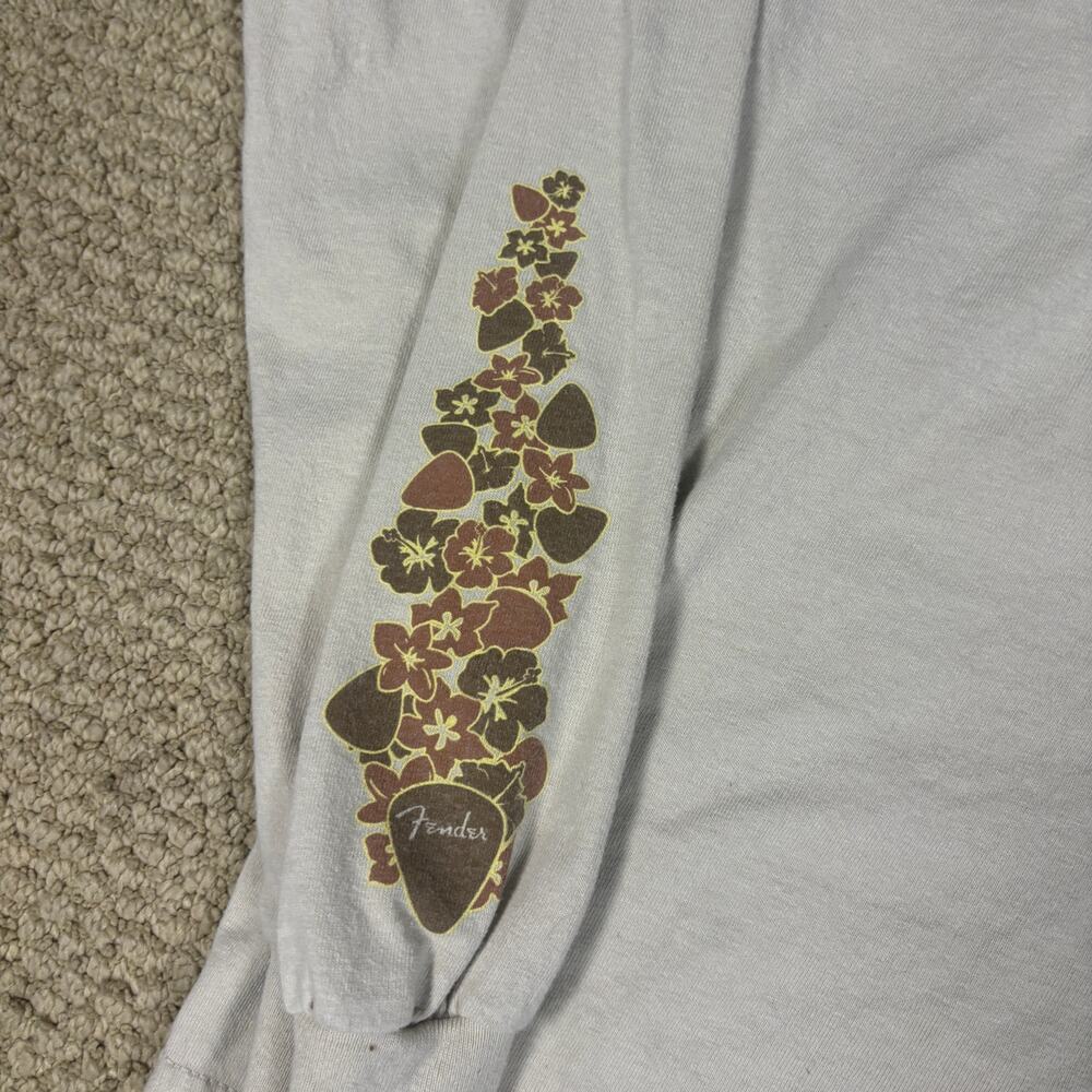 y2k 2000s style Fender hawaii tiki longsleeve shirt floral mens XXL surfwear - Picture 3 of 8
